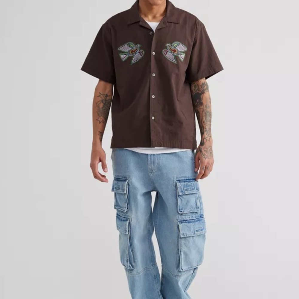 OBEY Unique Sunrise Woven Button-Down Shirt - Picture 6 of 10